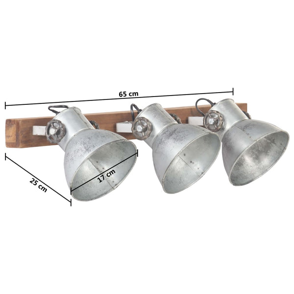 Industrie Wandlampe Silber 65cm