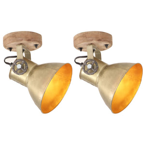 Industrielle Wand- und Deckenlampen Messing 2er-Set