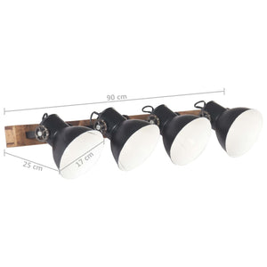 Industrie Wandlampe Schwarz 90cm E27