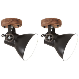 Industrie Wandleuchten/Deckenleuchten Schwarz 2er-Set