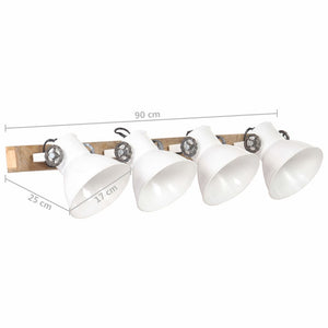 Industrie Wandlampe Weiß 90cm E27