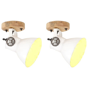 Industrie Wand- und Deckenlampen, Weiß, 2er Set