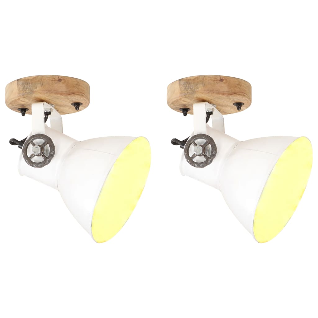Industrie Wand- und Deckenlampen, Weiß, 2er Set