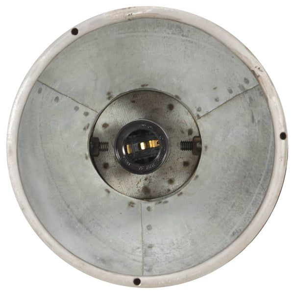 Industrielle Deckenlampe Silber Mangoholz E27