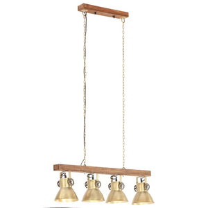 Industrie Deckenlampe Messing Mangoholz E27