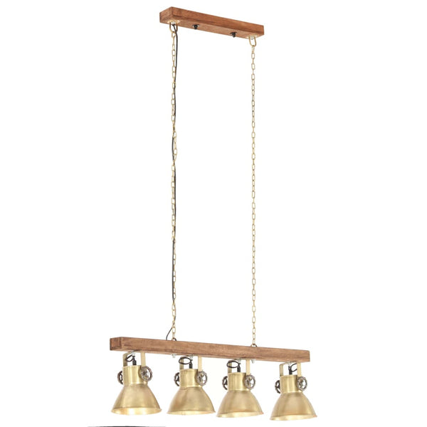 Industrie Deckenlampe Messing Mangoholz E27