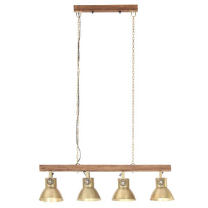 Industrie Deckenlampe Messing Mangoholz E27