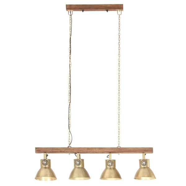 Industrie Deckenlampe Messing Mangoholz E27