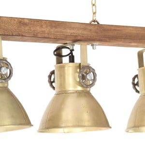 Industrie Deckenlampe Messing Mangoholz E27