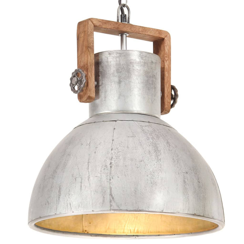 Industrie Hängelampe Silber 40cm E27