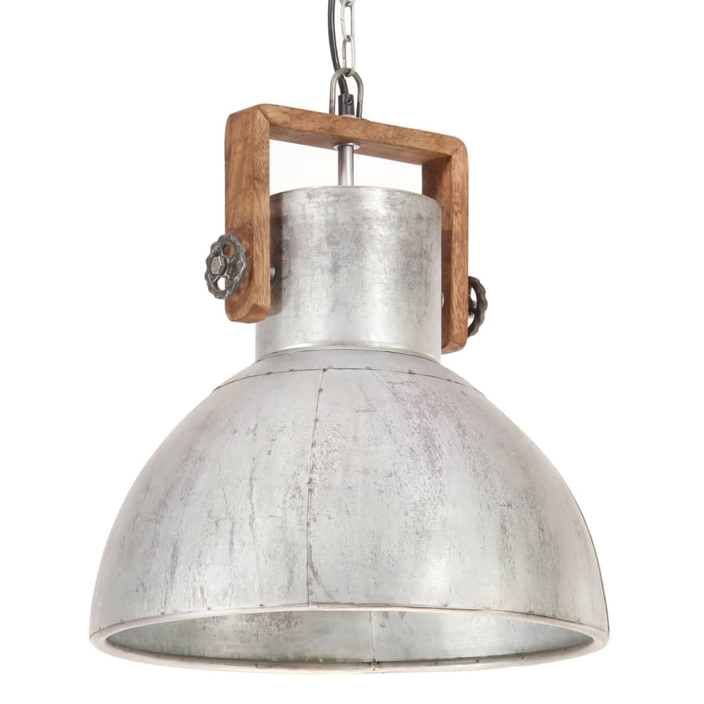 Industrie Hängelampe Silber 40cm E27