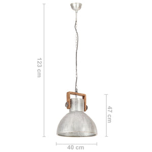 Industrie Hängelampe Silber 40cm E27