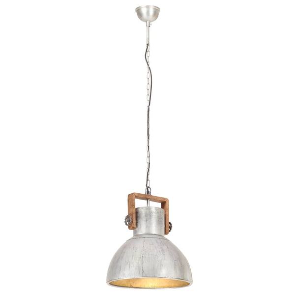 Industrie Hängelampe Silber 40cm E27