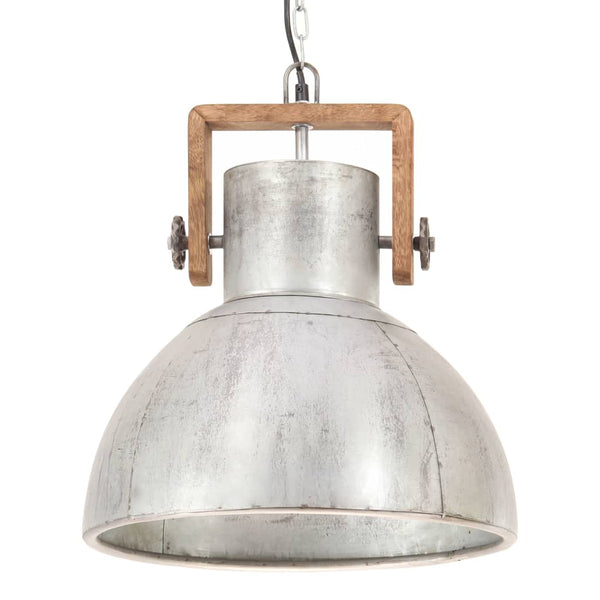 Industrie Hängelampe Silber 40cm E27