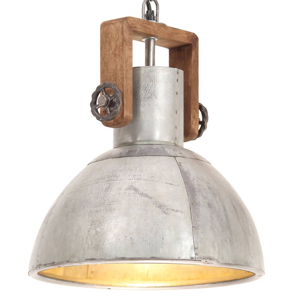 Industrie Hängelampe Silber 30cm E27