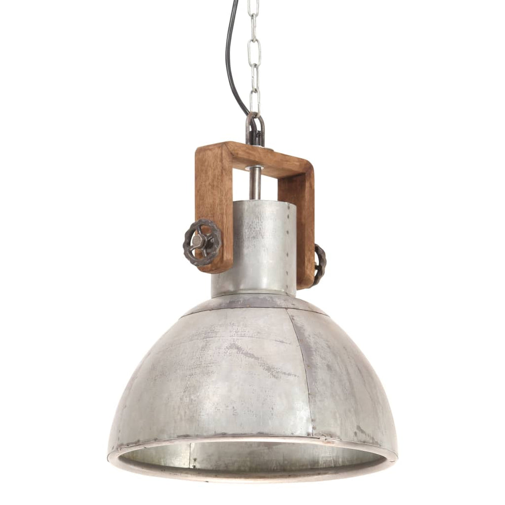 Industrie Hängelampe Silber 30cm E27