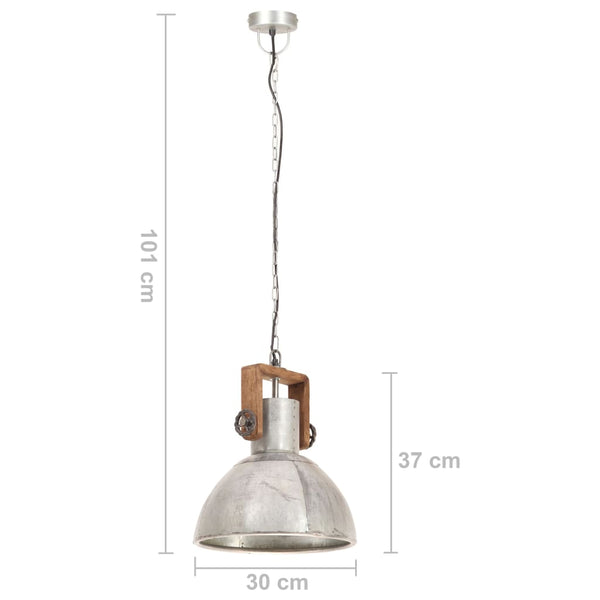 Industrie Hängelampe Silber 30cm E27