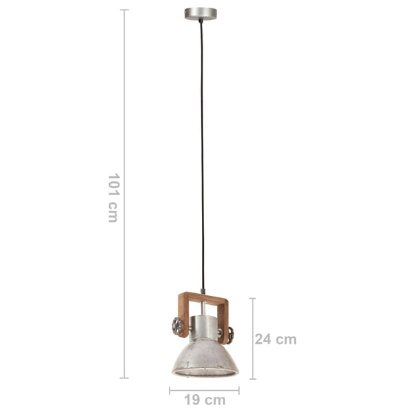 Industrie Hängelampe Silber 19cm E27
