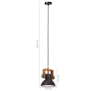 vidaXL Suspension de style industriel 25 W Noir Rond 19 cm E27