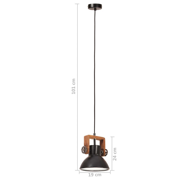 vidaXL Suspension de style industriel 25 W Noir Rond 19 cm E27