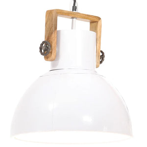 Weiße Hängelampe im Industriestil, 40 cm