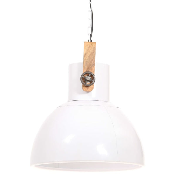 Weiße Hängelampe im Industriestil, 40 cm