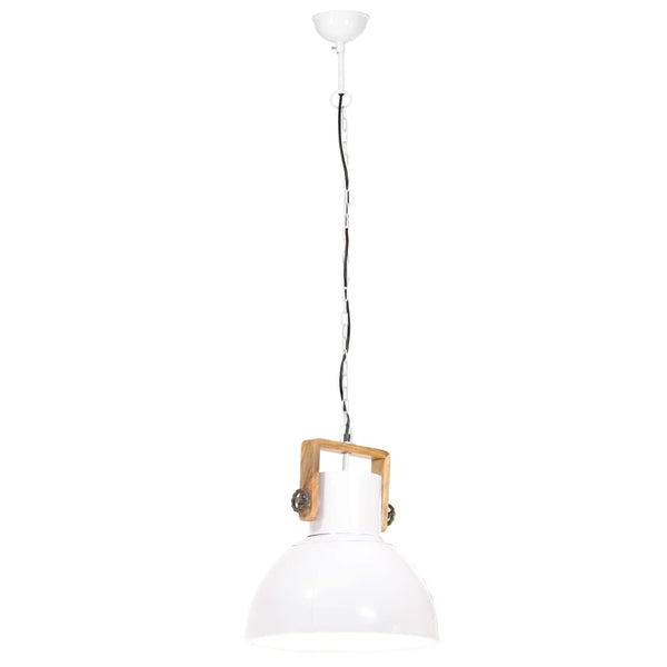 Weiße Hängelampe im Industriestil, 40 cm
