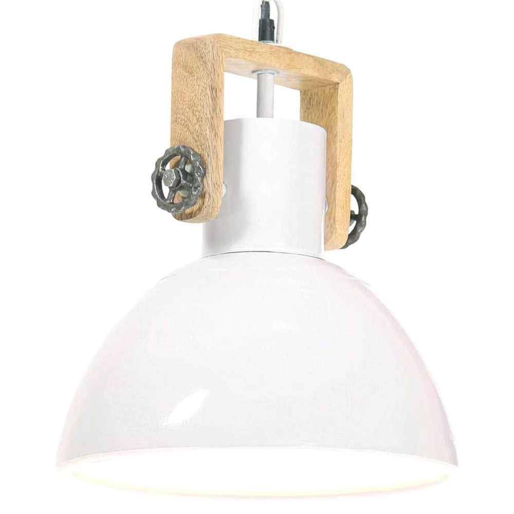 Weiße Hängelampe im Industriestil, 30 cm