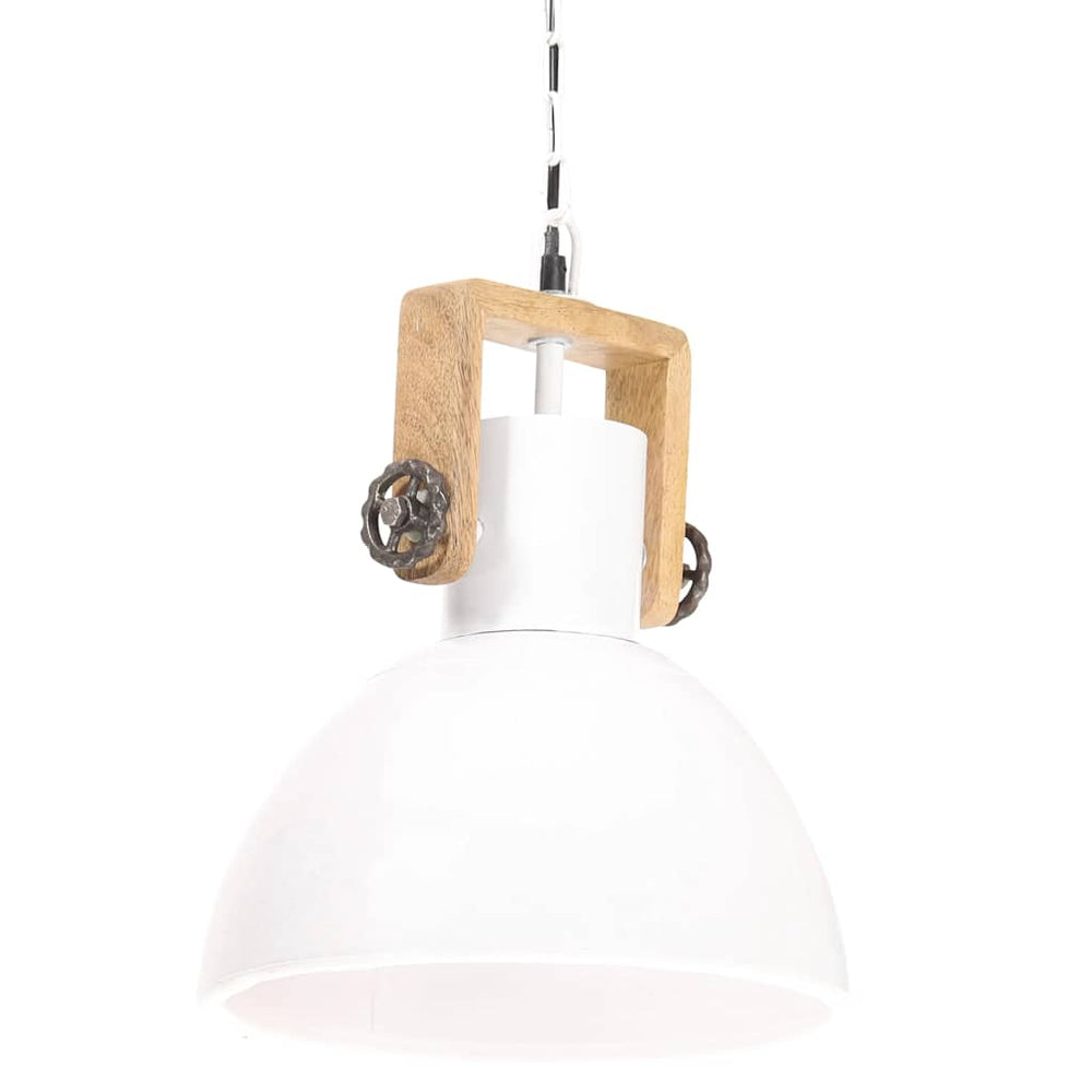 Weiße Hängelampe im Industriestil, 30 cm