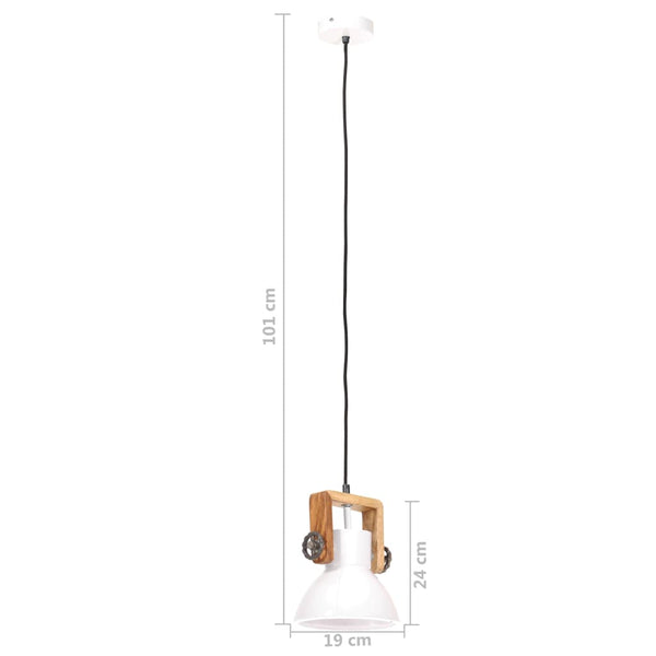 Weiße Hängelampe im Industriestil, Ø 19cm