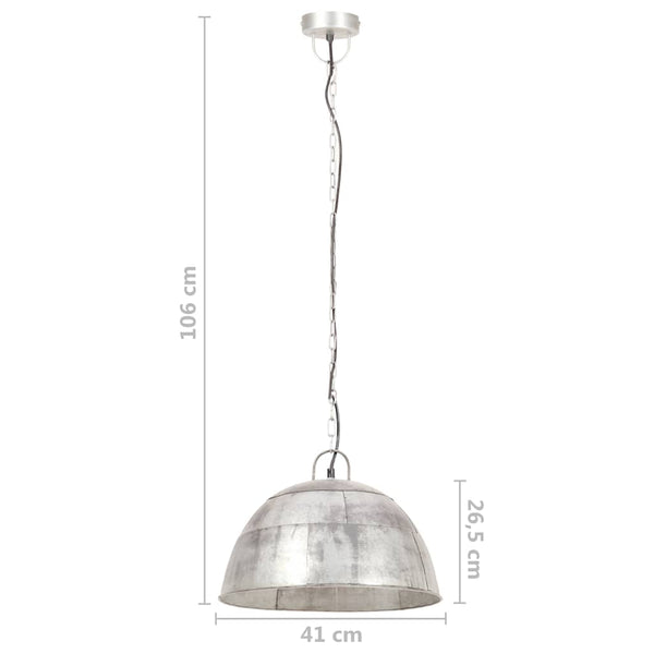 vidaXL Suspension vintage style industriel 25 W Argent Rond 41 cm E27