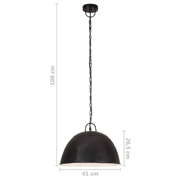 vidaXL Suspension style industriel vintage 25 W Noir Rond 41 cm E27