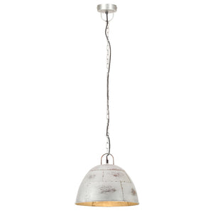 vidaXL Pendant Lamp Vintage Industrial Style 25 W Silver Round 31 cm E27