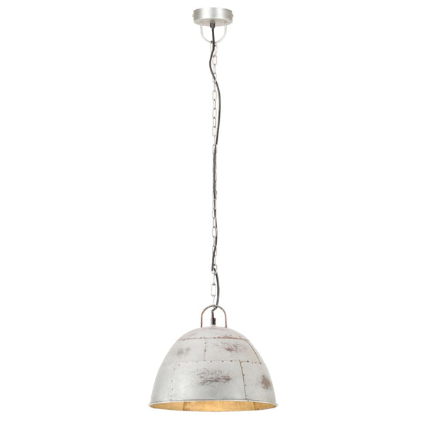 vidaXL Pendant Lamp Vintage Industrial Style 25 W Silver Round 31 cm E27