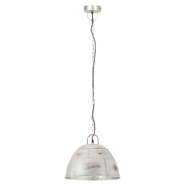 vidaXL Pendant Lamp Vintage Industrial Style 25 W Silver Round 31 cm E27