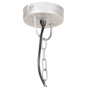 vidaXL Pendant Lamp Vintage Industrial Style 25 W Silver Round 31 cm E27