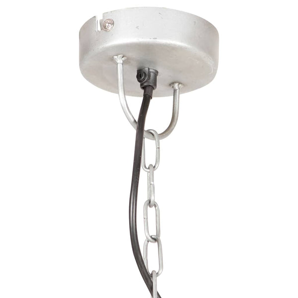vidaXL Pendant Lamp Vintage Industrial Style 25 W Silver Round 31 cm E27