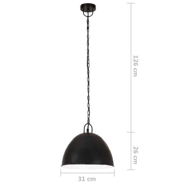 Vintage Hängelampe Schwarz E27 31cm