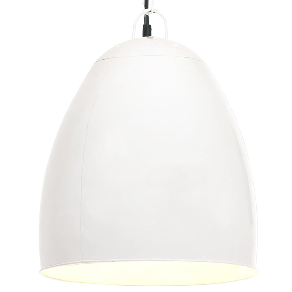 Weiße Hängelampe Industriestil E27 42cm