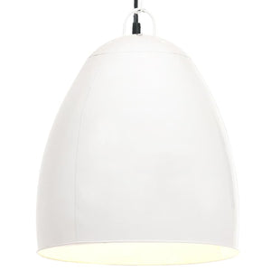 Weiße Hängelampe Industriestil E27 42cm