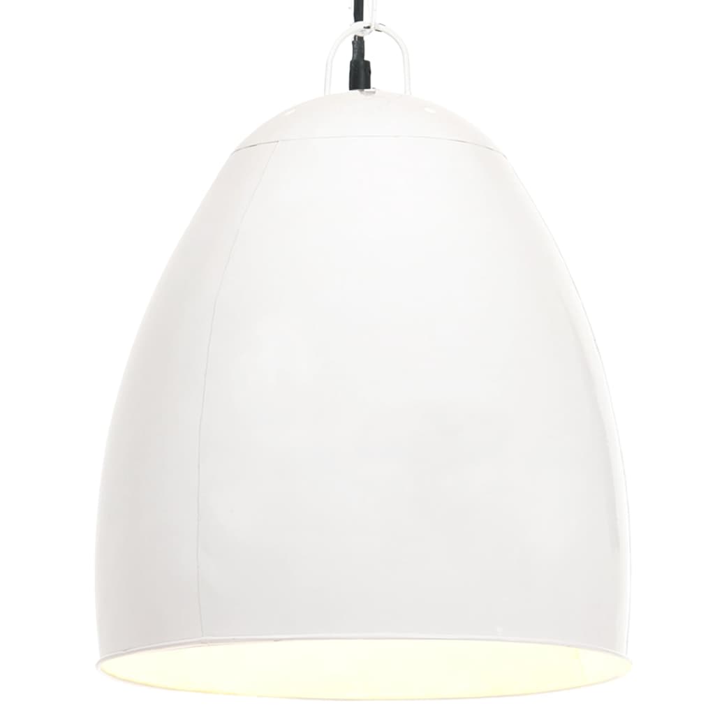 Weiße Hängelampe Industriestil E27 42cm