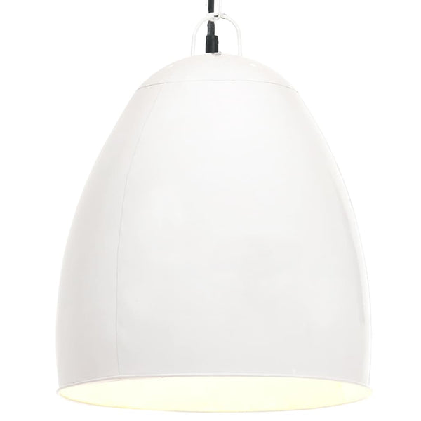 Weiße Hängelampe Industriestil E27 42cm