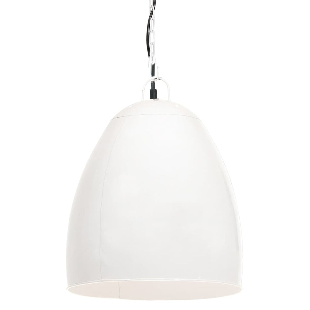 Weiße Hängelampe Industriestil E27 42cm