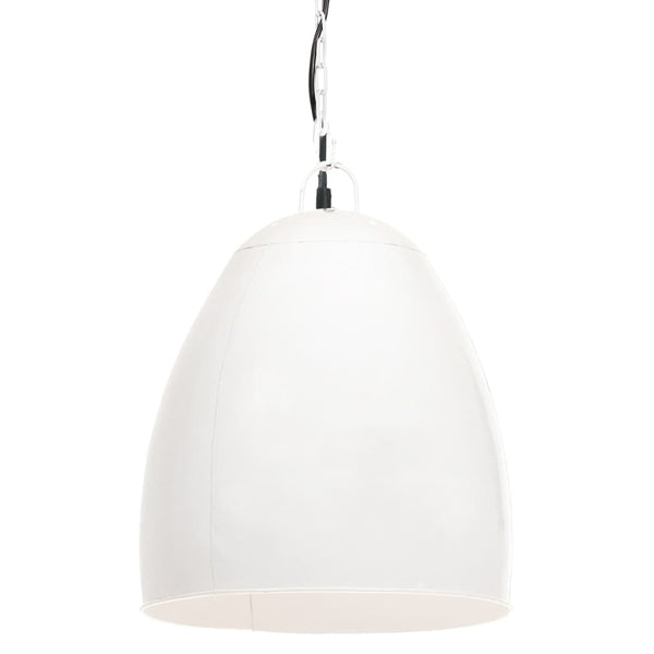 Weiße Hängelampe Industriestil E27 42cm
