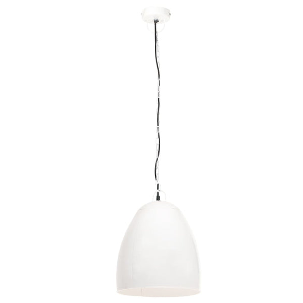 Weiße Hängelampe Industriestil E27 42cm