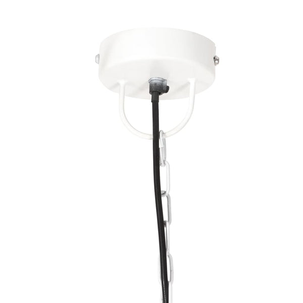 Weiße Hängelampe Industriestil E27 42cm