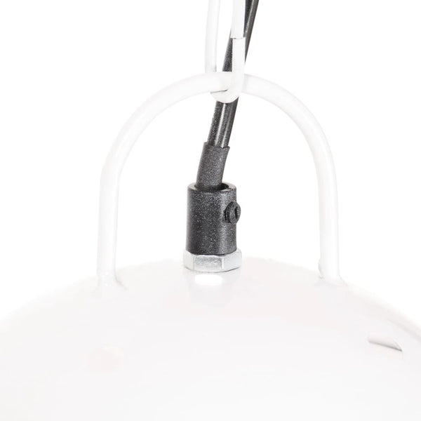Weiße Hängelampe Industriestil E27 42cm