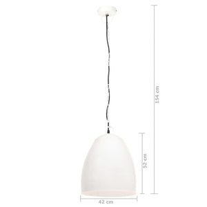 Weiße Hängelampe Industriestil E27 42cm
