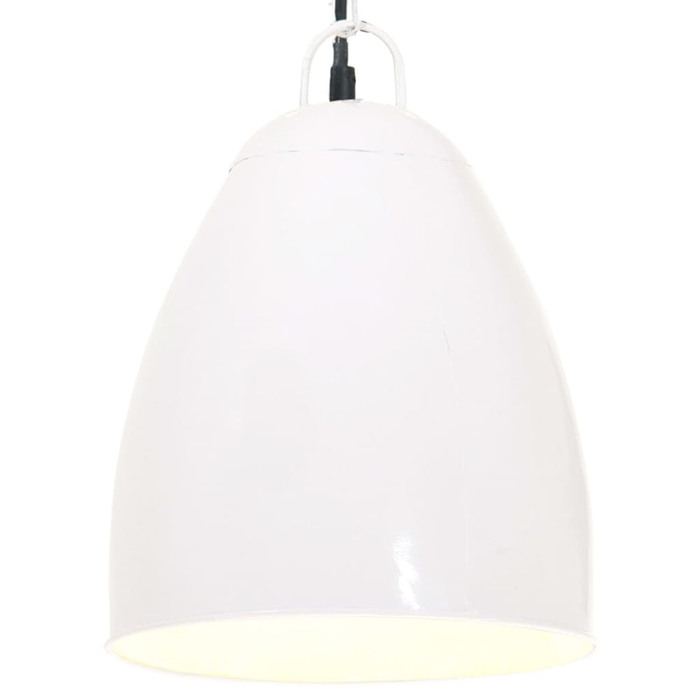 Weiße Hängelampe Industriestil 32cm