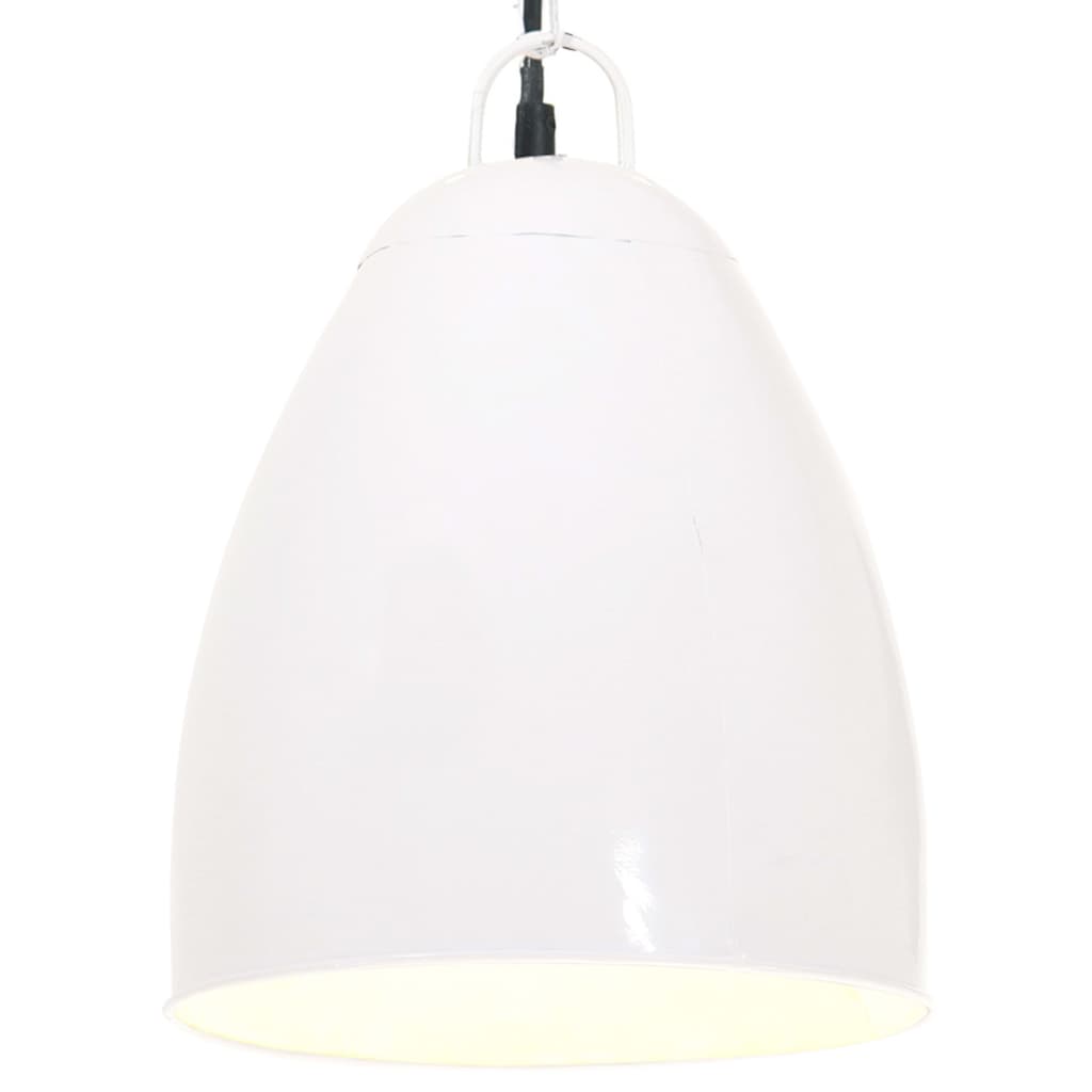 Weiße Hängelampe Industriestil 32cm